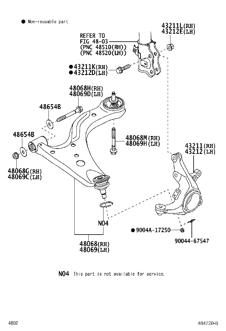 90041-19A39 BOLT(FOR FRONT SUSPENSION LOWER ARM NO.2 RH) product image