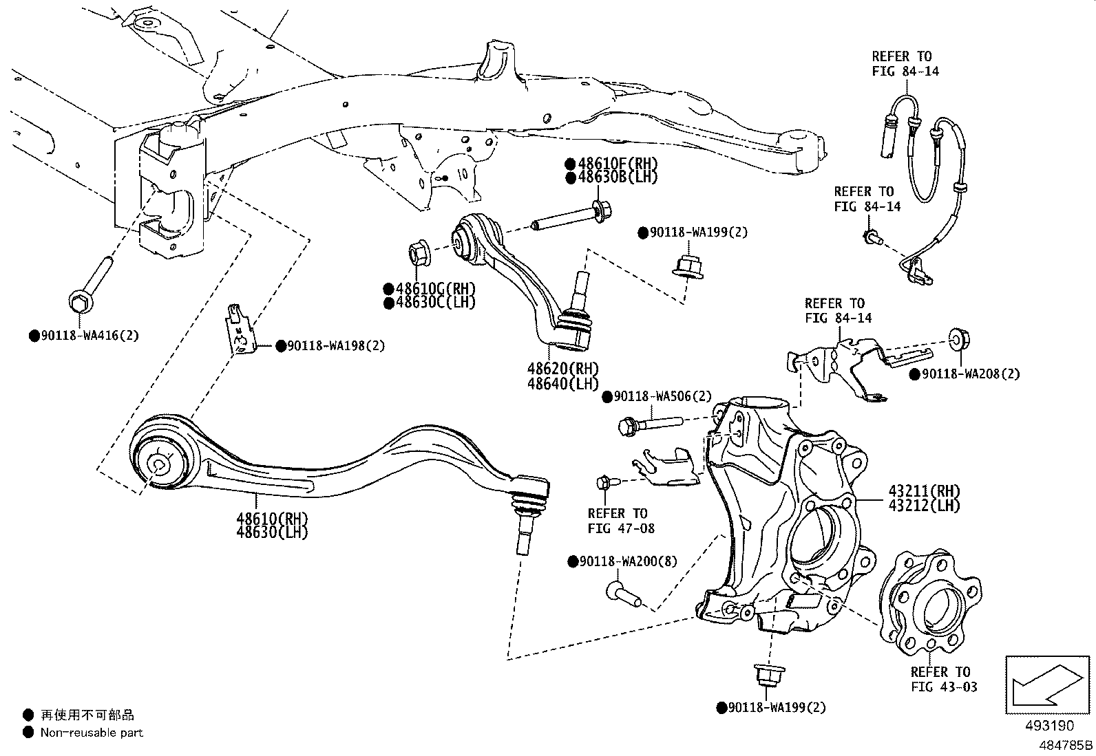 Toyota 43212-WAA02 KNUCKLE, STEERING, LH