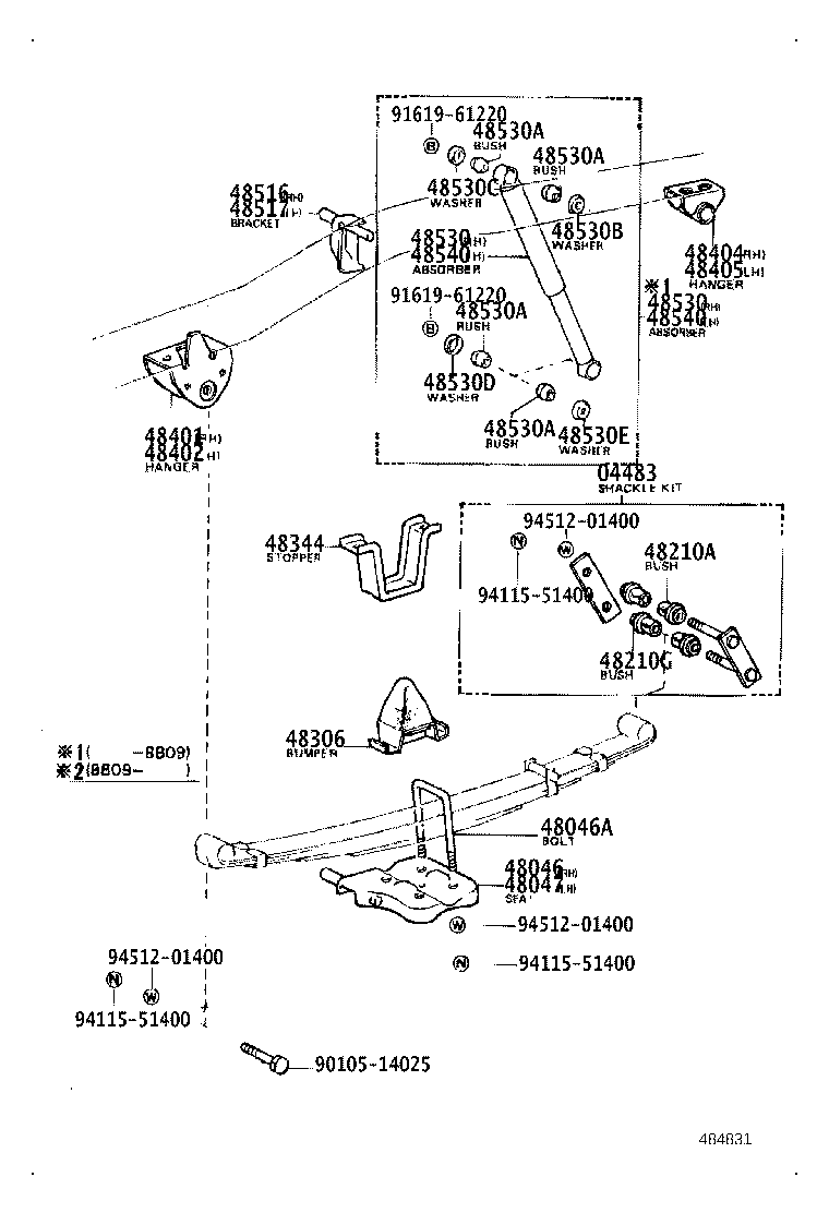 48505-35011 BRACKET, REAR SHOCK ABSORBER, UPPER RH product image