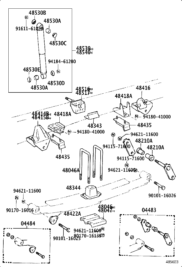 48247-3B490 BOLT, REAR SPRING, CENTER product image