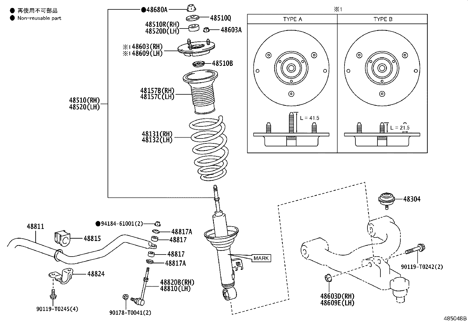 Toyota 48131-0KT01 SPRING, FRONT COIL, RH