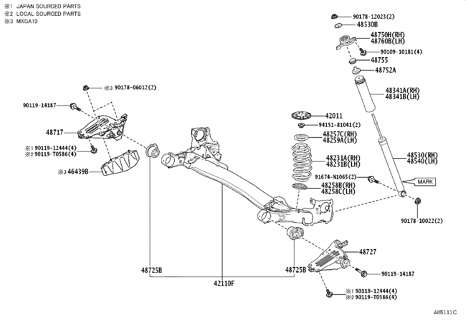 48231-0A060 SPRING, COIL, REAR RH product image