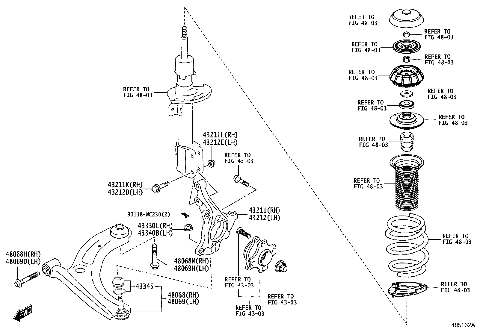 43212-WC002 KNUCKLE, STEERING, LH product image