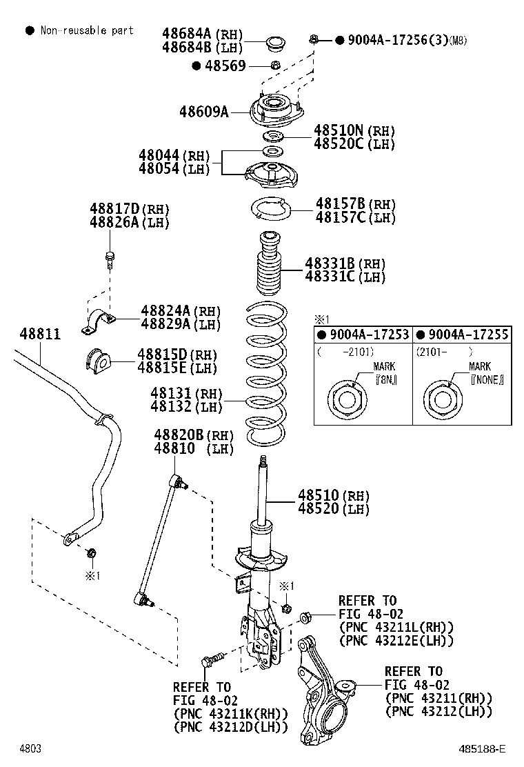48684-BZ010 COVER, FRONT SUSPENSION SUPPORT DUST, RH product image