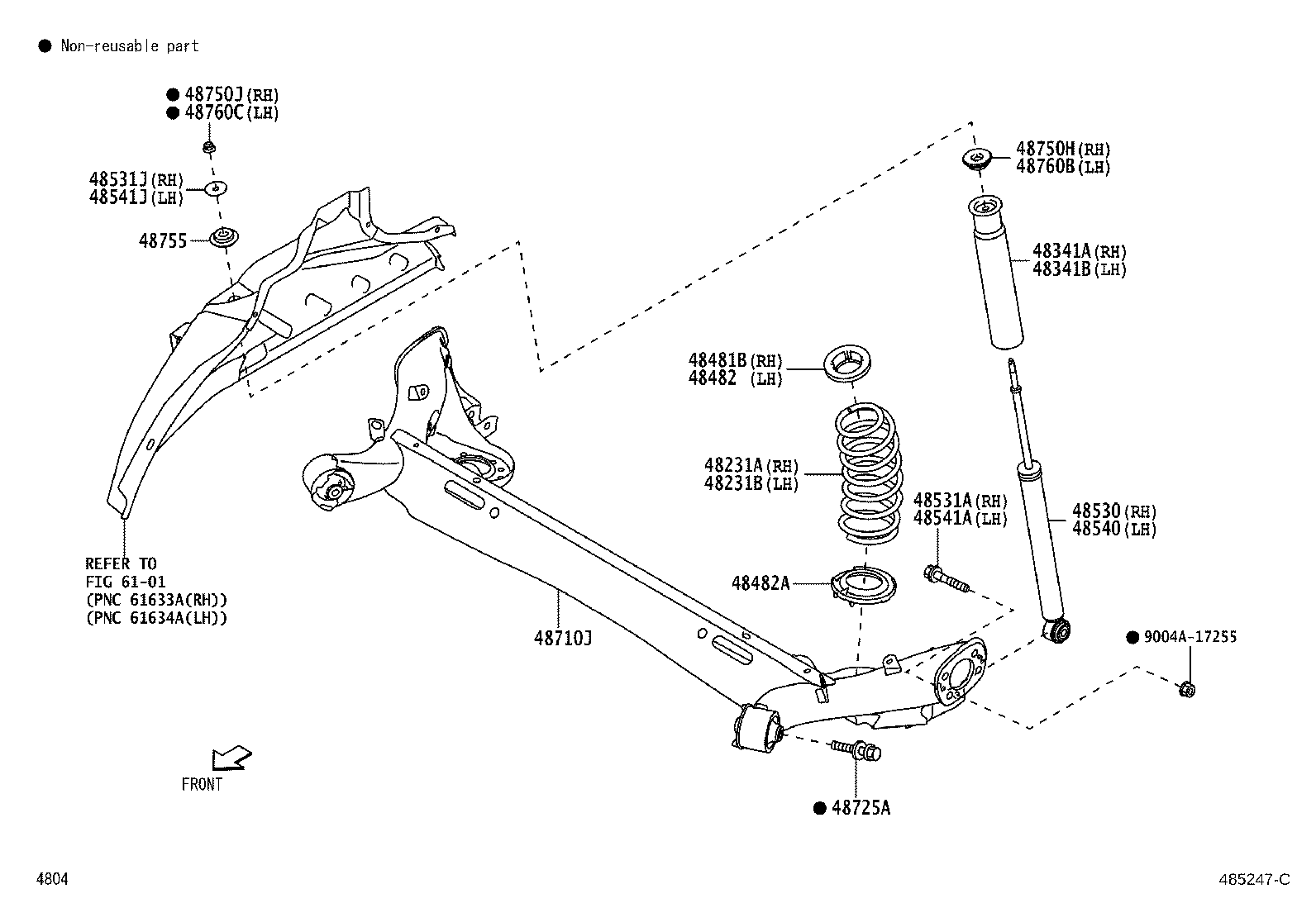 Toyota 48341-BZ180 BUMPER, REAR SPRING, NO.1 RH