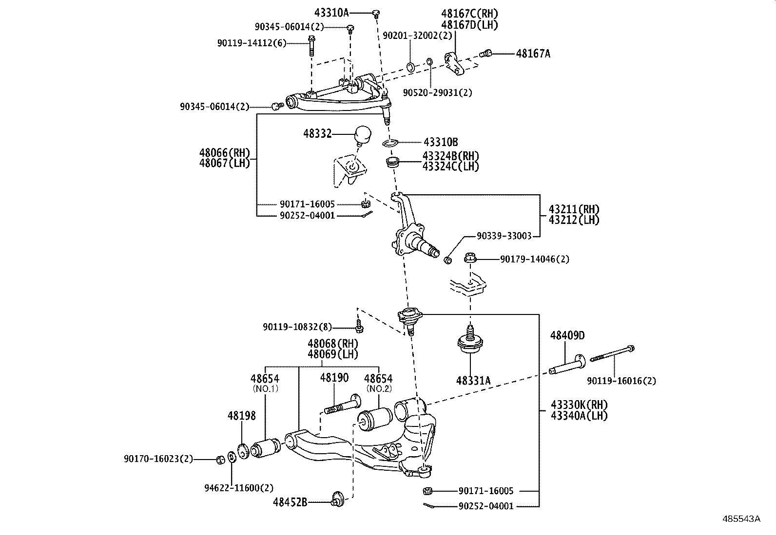43202-25130 KNUCKLE, STEERING, LH product image