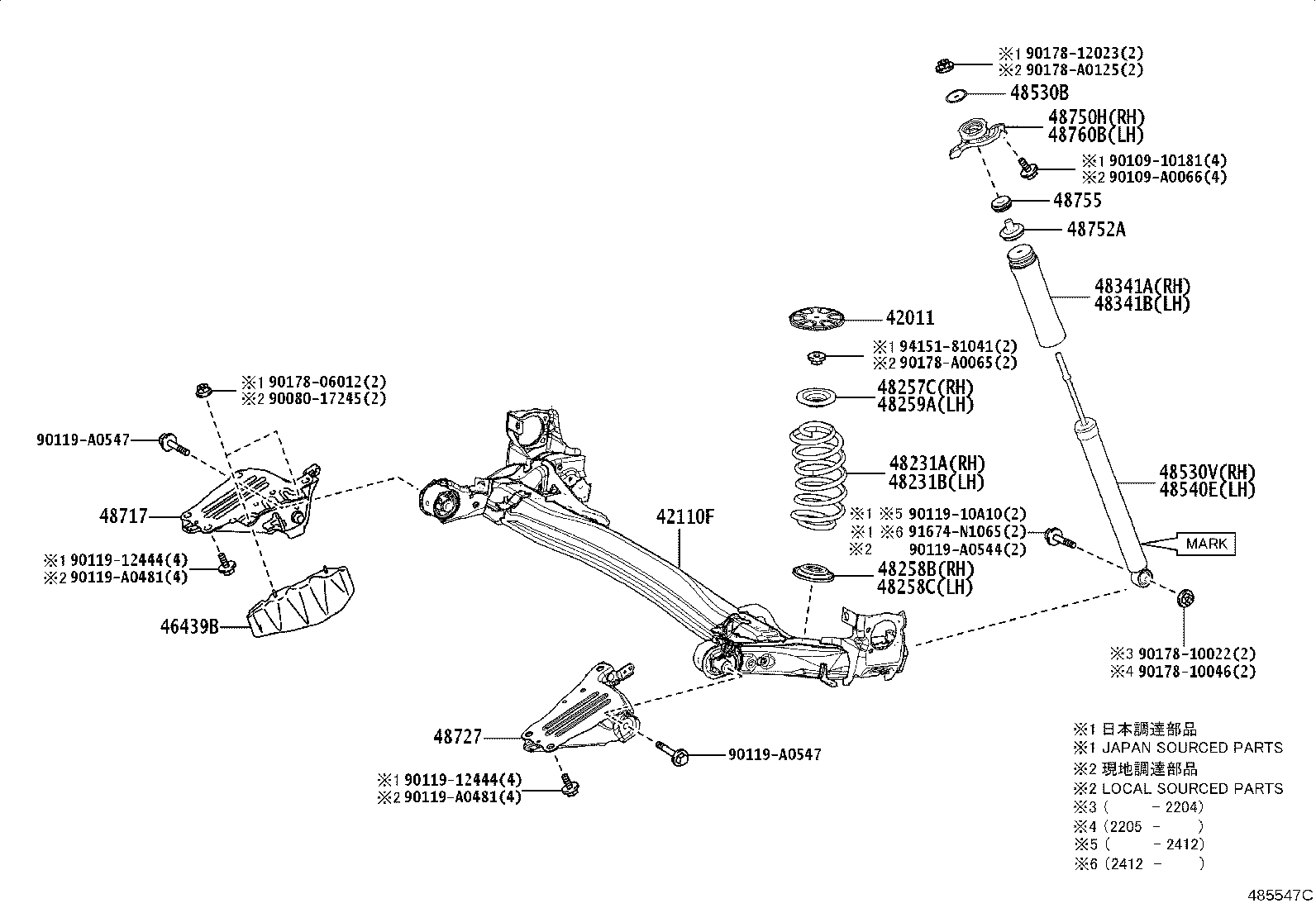 Toyota 48231-0A110 SPRING, COIL, REAR RH