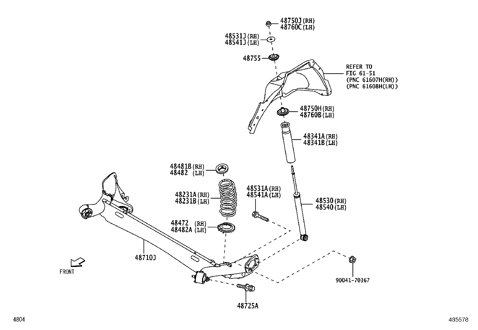 48482-BZ160 SEAT, REAR SPRING, LOWER product image