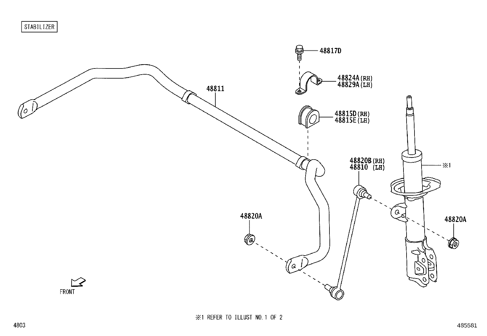 48520-BZB00 ABSORBER ASSY, SHOCK, FRONT LH product image