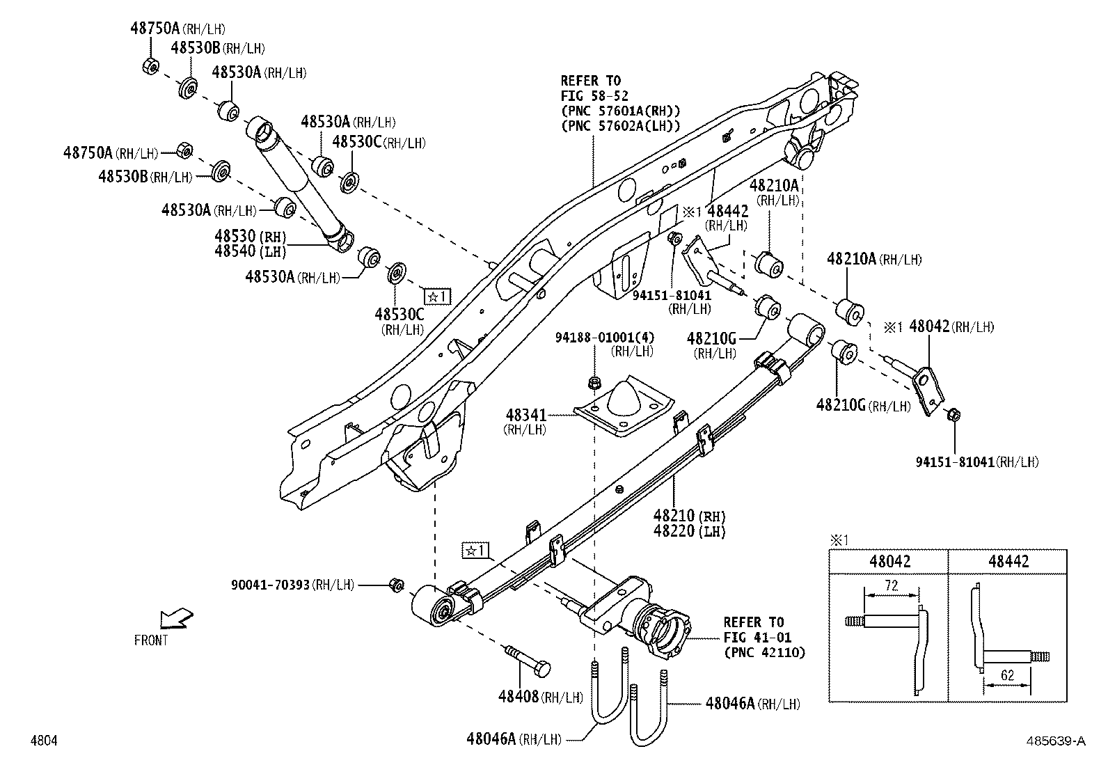 48210-B5110 SPRING ASSY, REAR RH product image