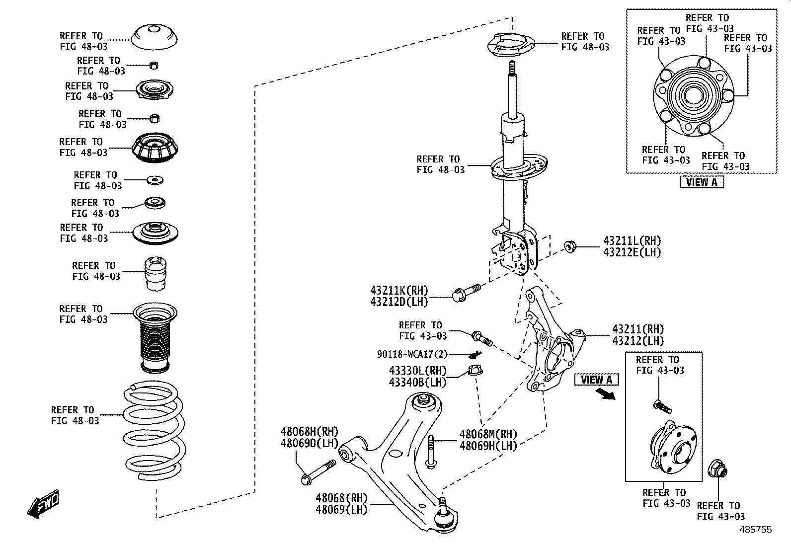 43212-WC009 KNUCKLE, STEERING, LH product image