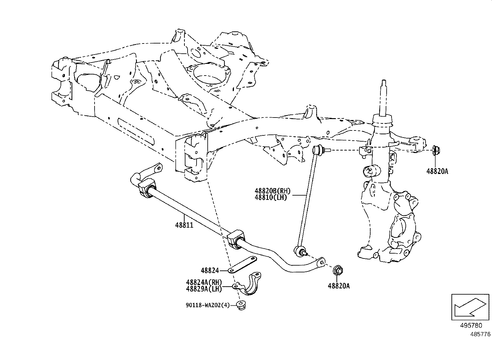 48609-WAA01 SUPPORT SUB-ASSY, FRONT SUSPENSION, RH product image