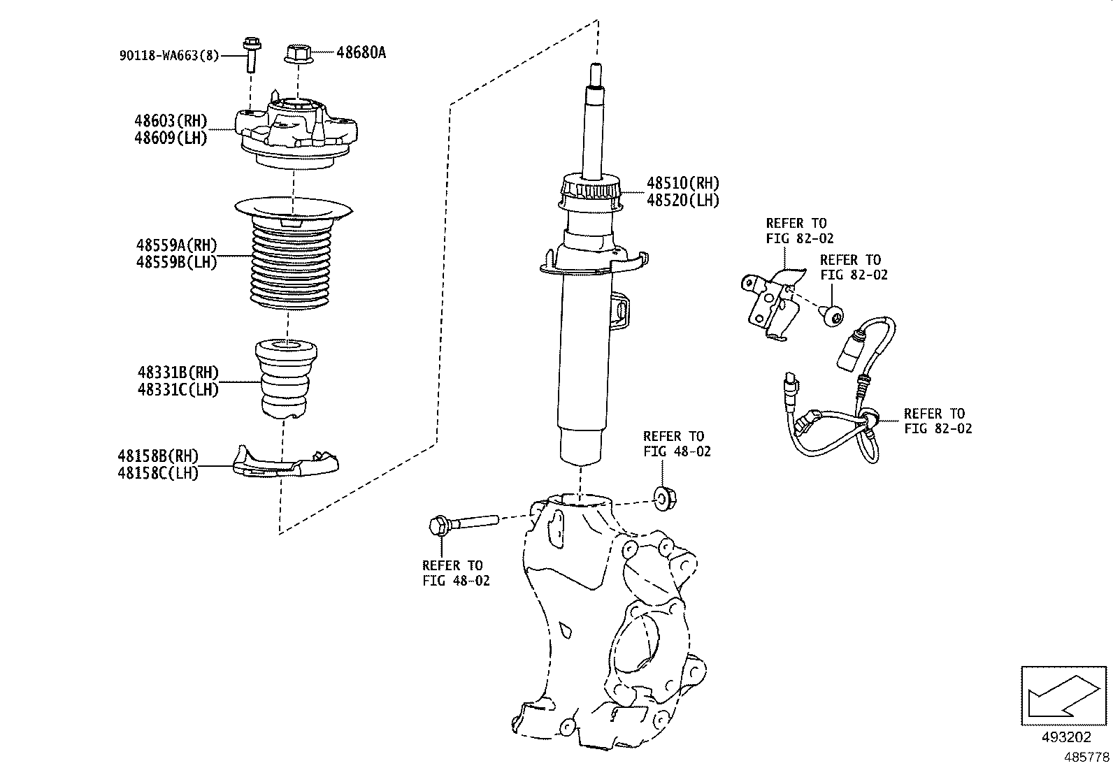 48609-WAA01 SUPPORT SUB-ASSY, FRONT SUSPENSION, RH product image