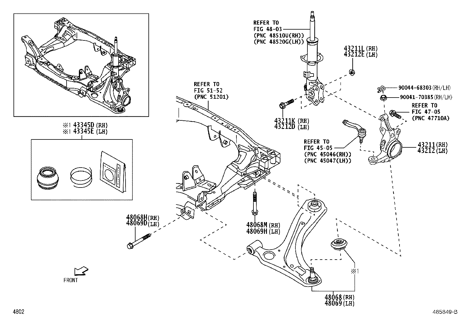43345-B9030 COVER, LOWER BALL JOINT DUST, RH product image