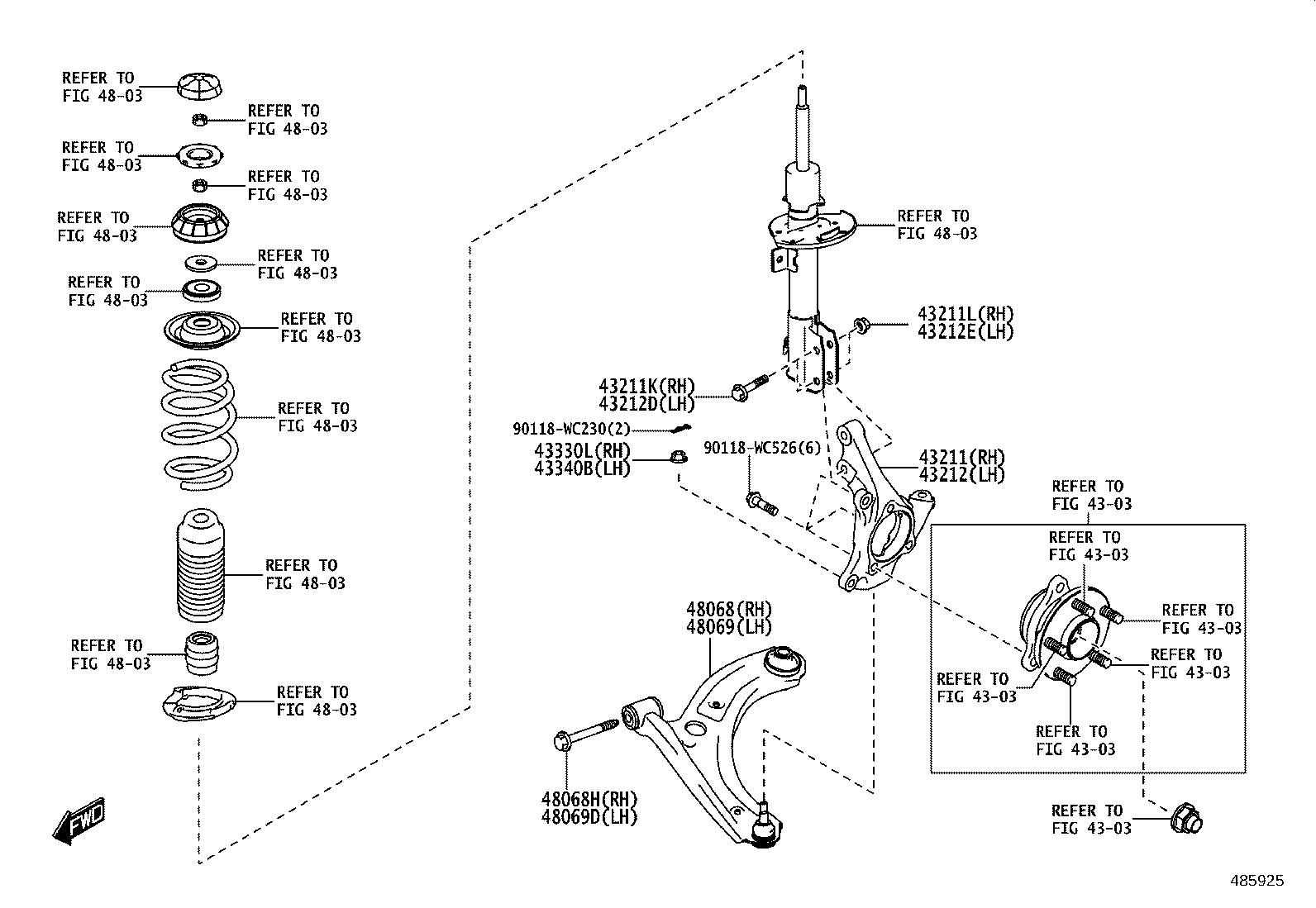 43212-WC012 KNUCKLE, STEERING, LH product image