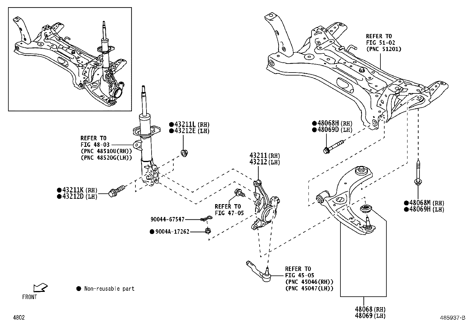 43212-BZ440 KNUCKLE, STEERING, LH product image