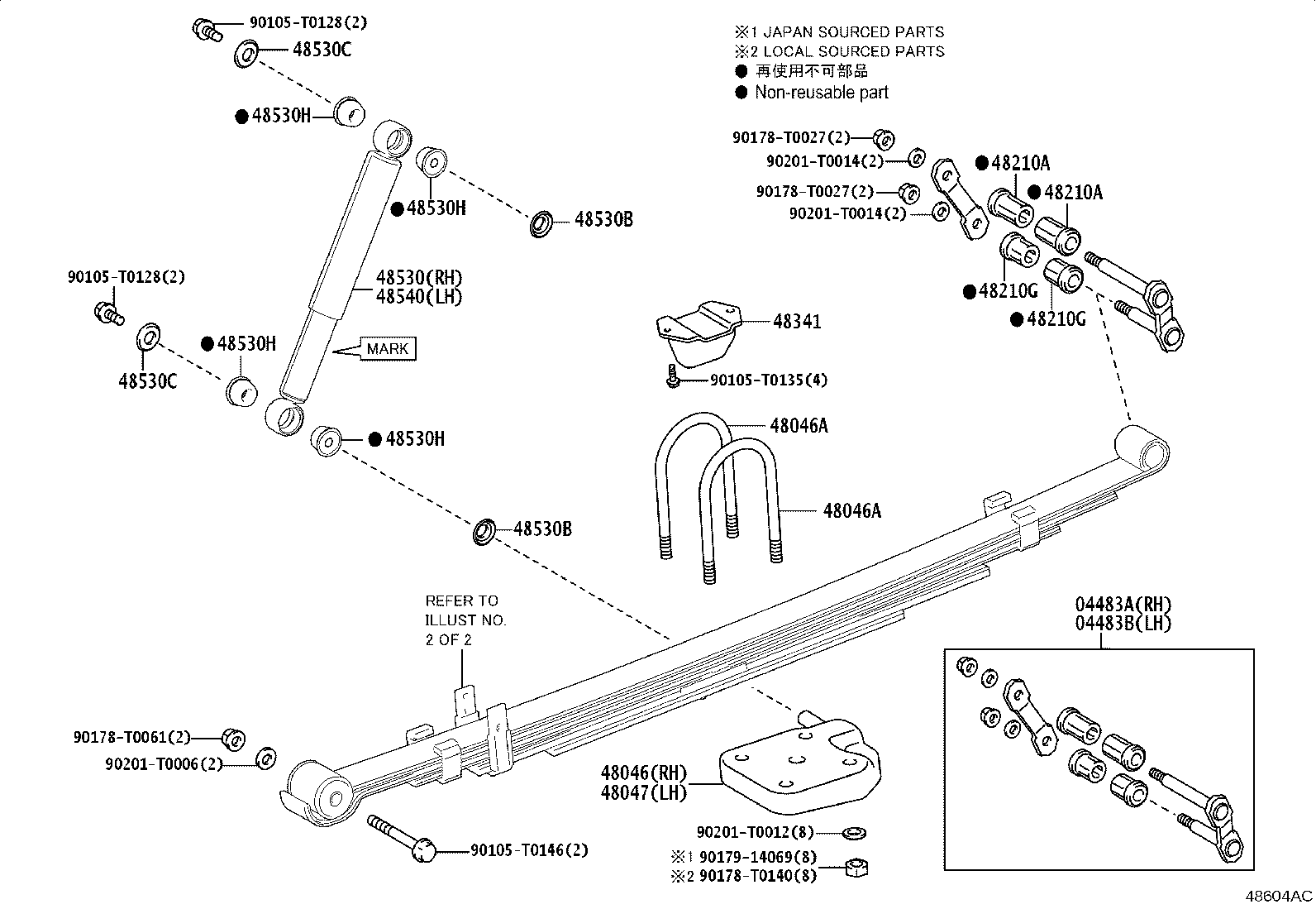 48046-KK030 SEAT SUB-ASSY, SPRING U BOLT, RH product image