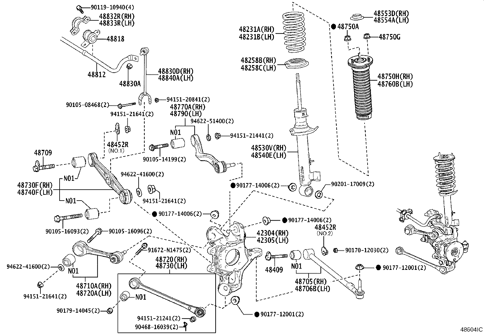 48530-80B73 ABSORBER SET, SHOCK, REAR RH product image
