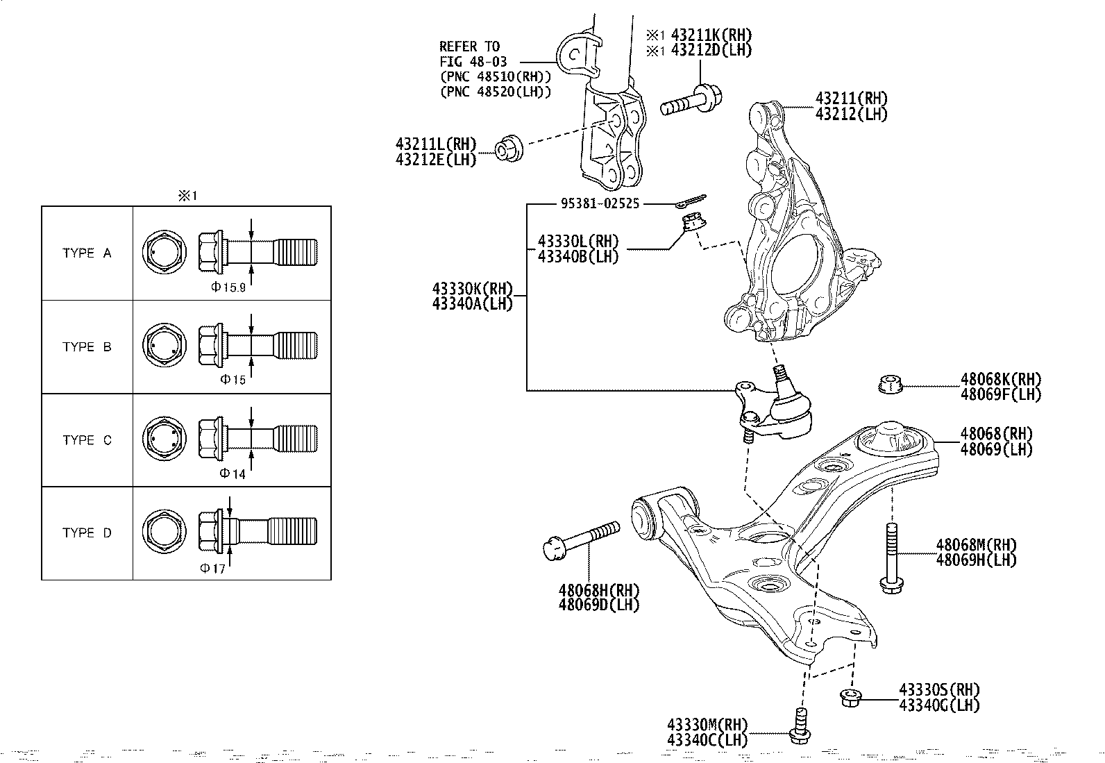 43212-0A080 KNUCKLE, STEERING, LH product image