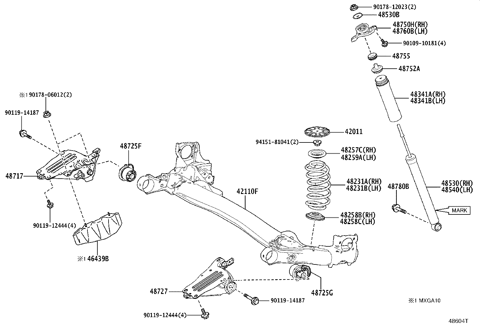 48717-16010 BRACKET, REAR SUSPENSION ARM, RH product image