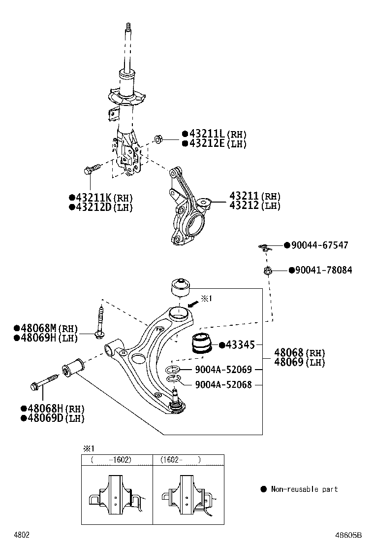 90041-01652 BOLT (FOR STEERING KNUCKLE RH) product image