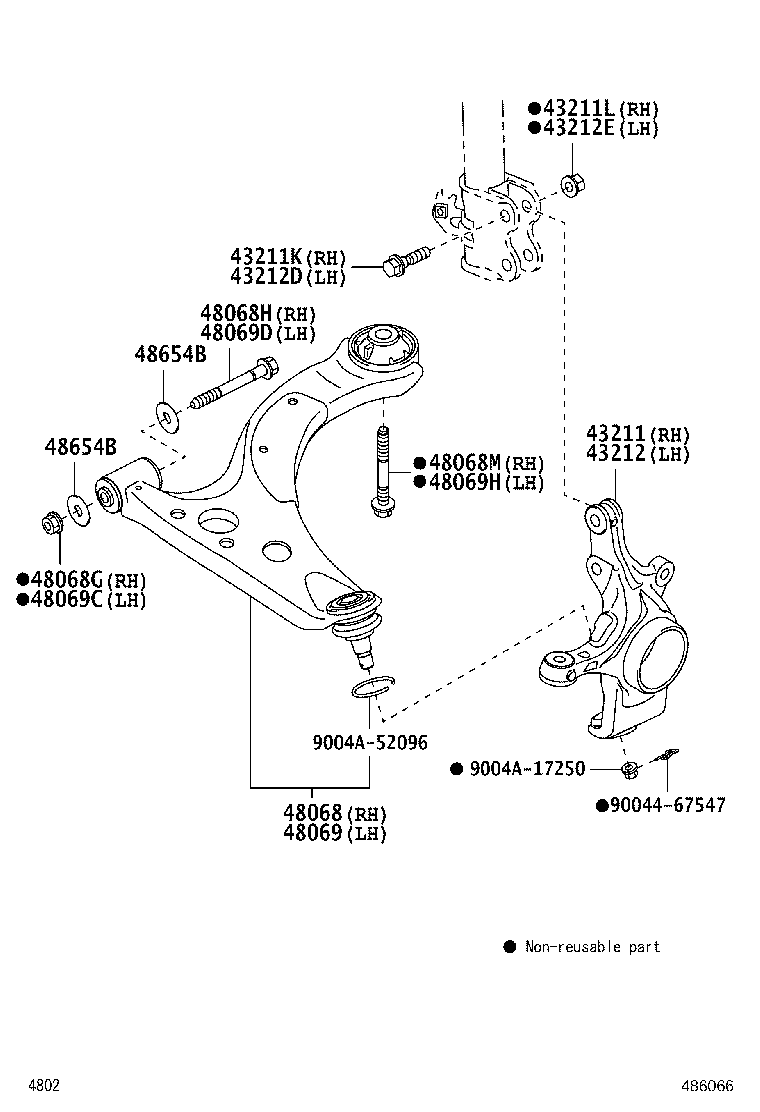 90041-01710 BOLT (FOR STEERING KNUCKLE RH) product image