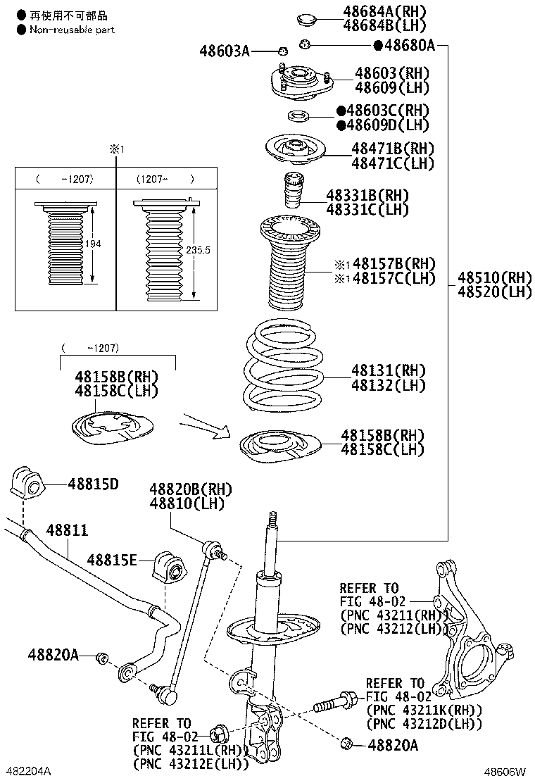 48815-28190 BUSH, FRONT STABILIZER BAR, RH product image