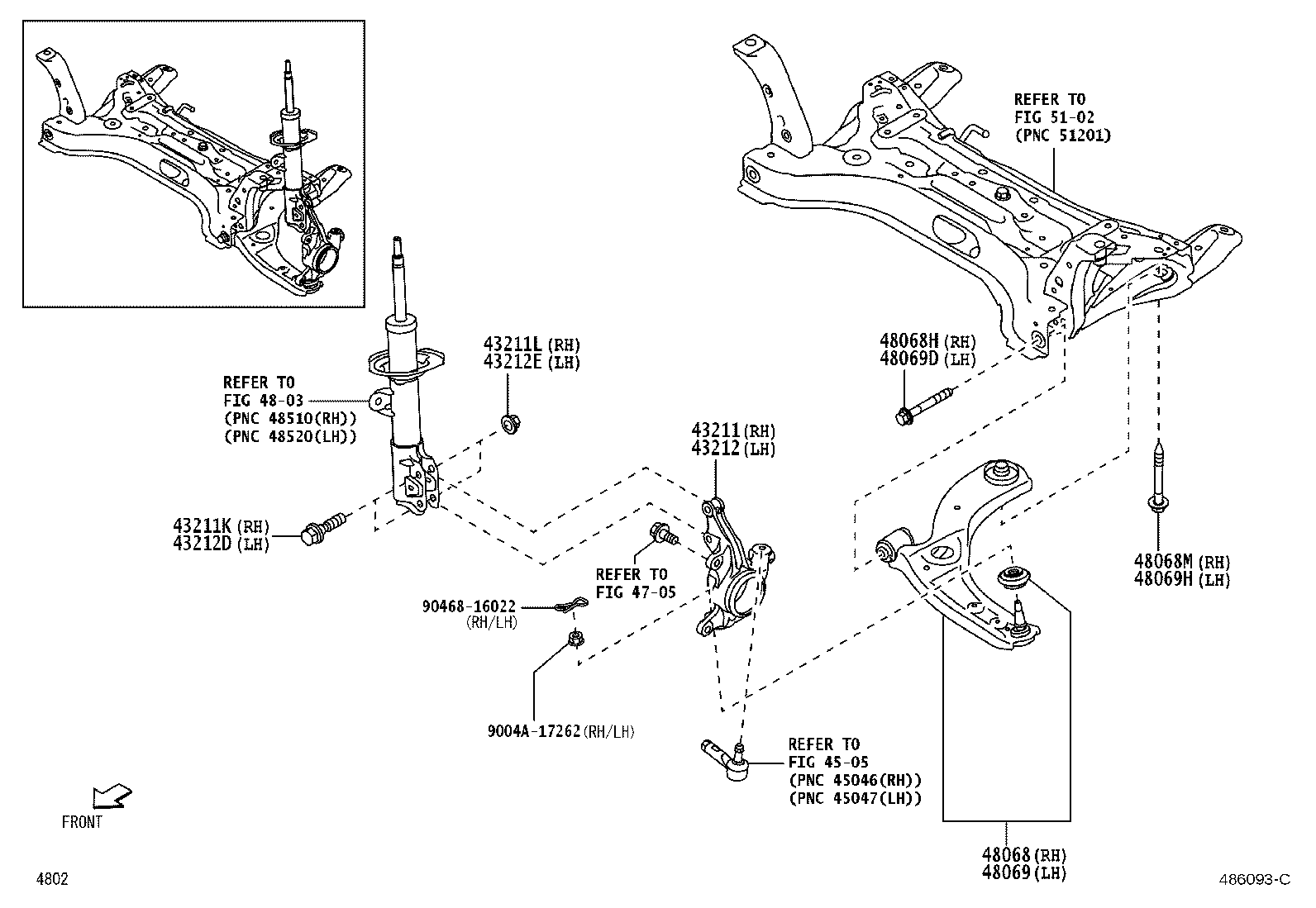 90041-01722 BOLT (FOR STEERING KNUCKLE RH) product image
