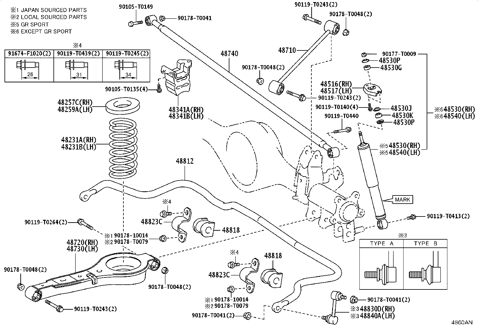 48516-KK050 BRACKET, REAR SHOCK ABSORBER, UPPER RH product image