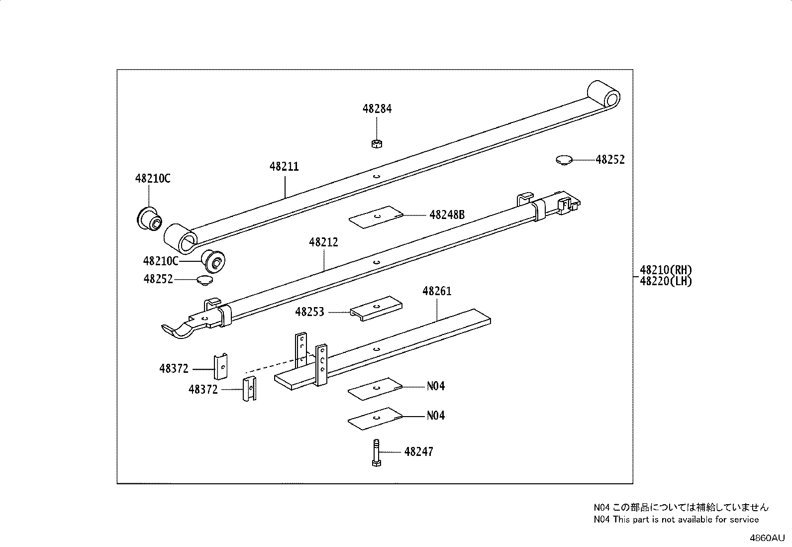 48046-KK050 SEAT SUB-ASSY, SPRING U BOLT, RH product image
