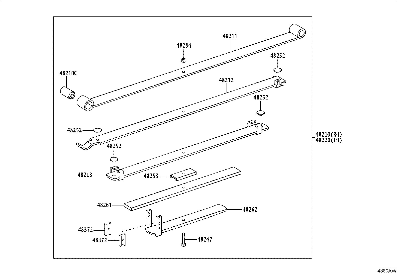 48046-KK050 SEAT SUB-ASSY, SPRING U BOLT, RH product image