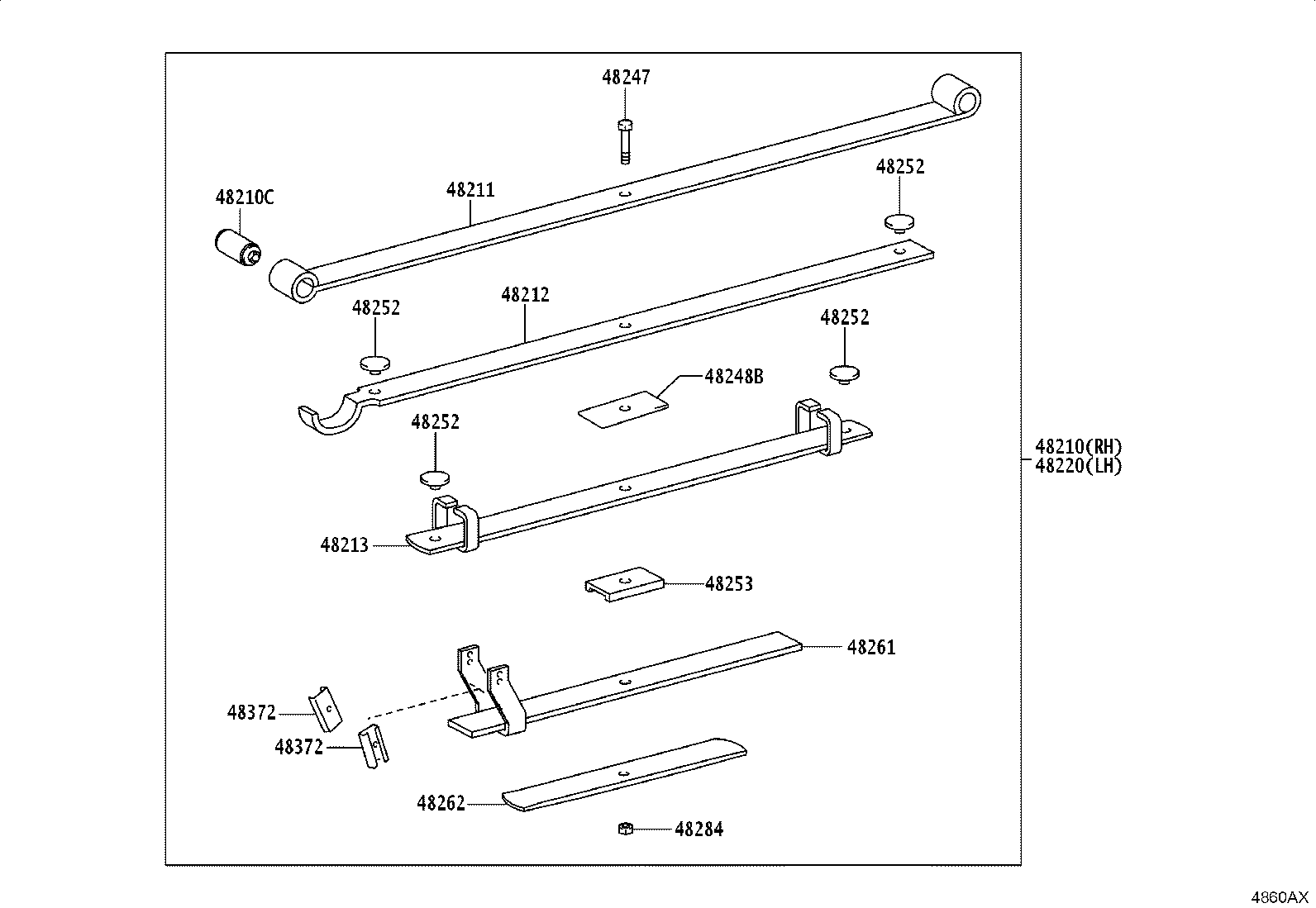 48046-KK050 SEAT SUB-ASSY, SPRING U BOLT, RH product image