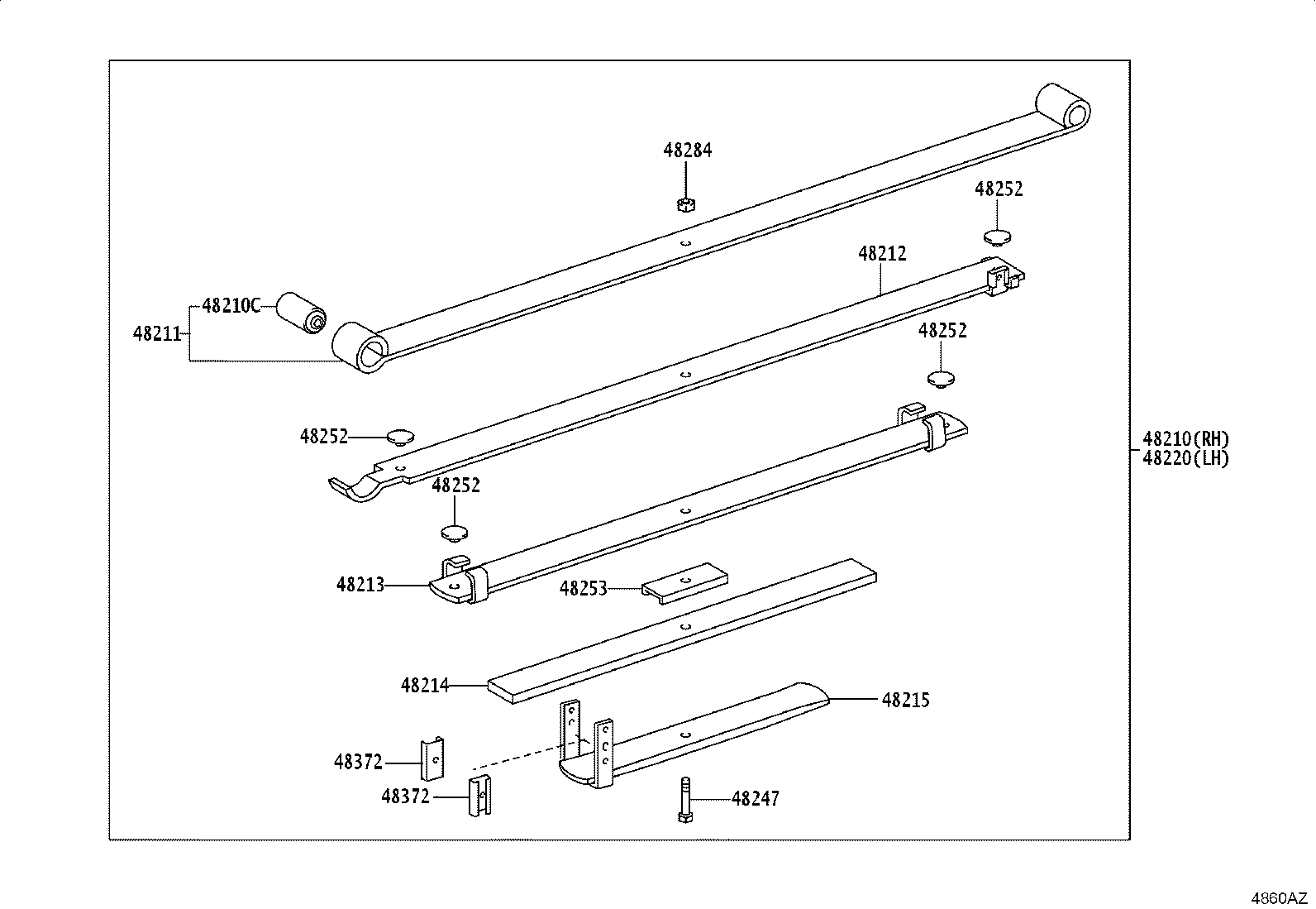 48046-KK050 SEAT SUB-ASSY, SPRING U BOLT, RH product image