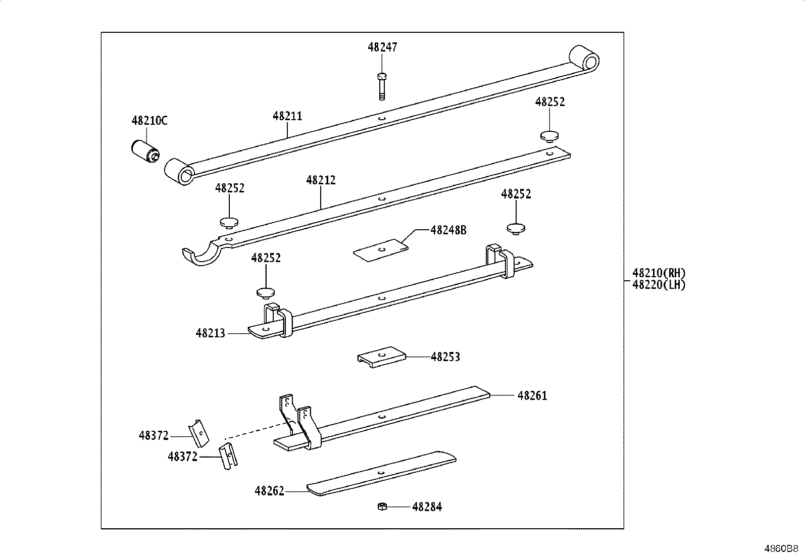 48210-YY010 SPRING ASSY, REAR RH product image