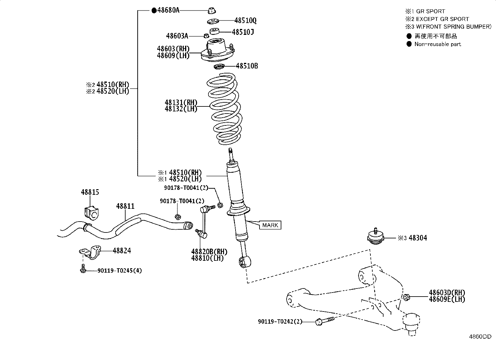 48131-YY080 SPRING, FRONT COIL, RH product image