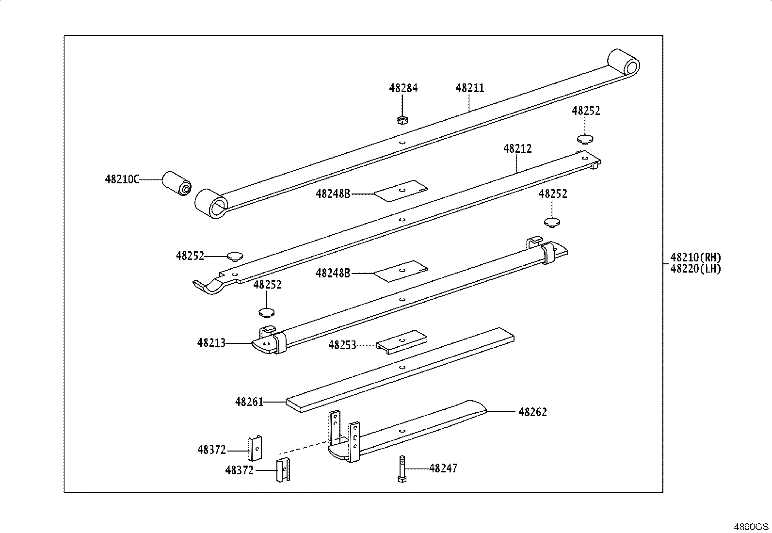 48210-0KF90 SPRING ASSY, REAR RH product image