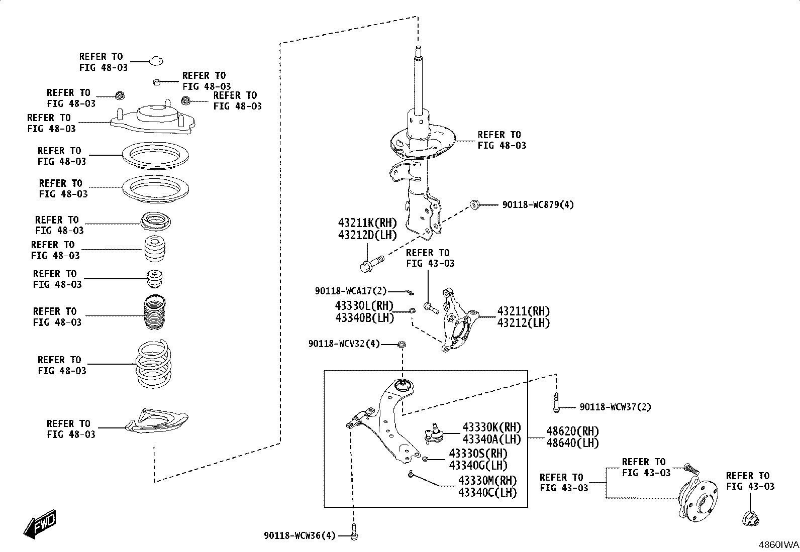 43330-WC001 JOINT ASSY, LOWER BALL, FRONT RH product image
