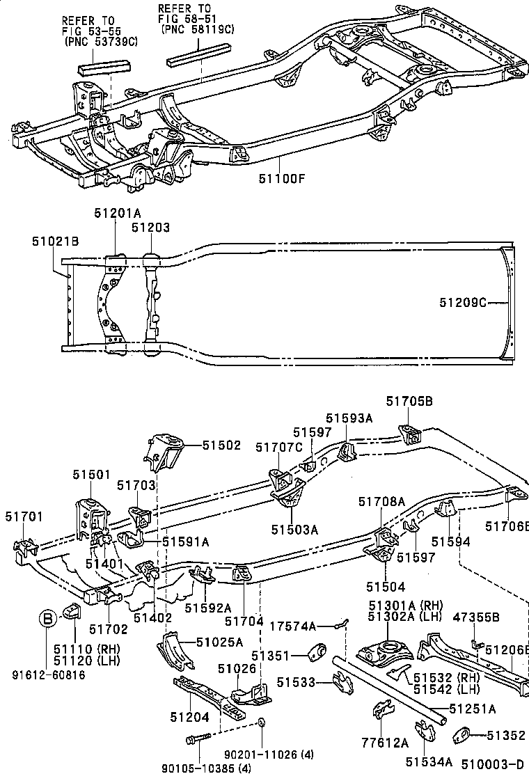 51001-6A652 FRAME SUB-ASSY product image