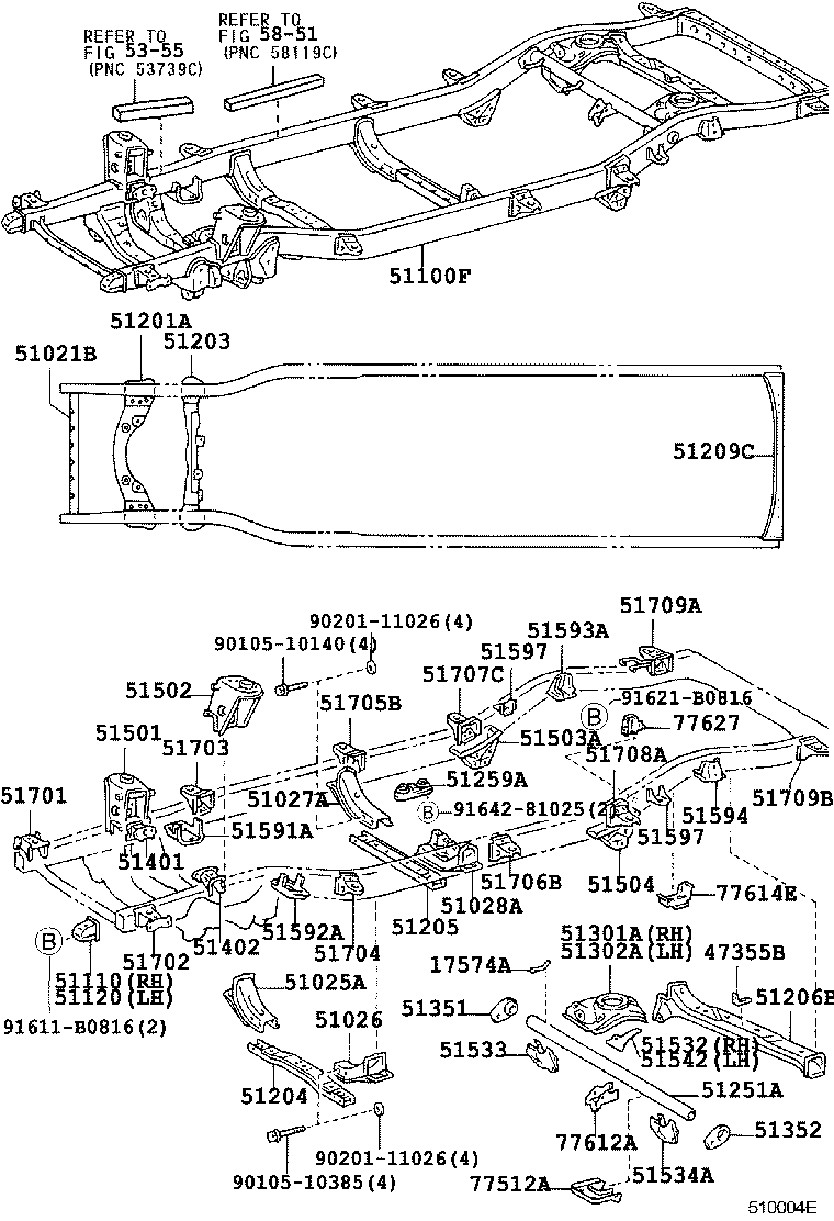 51001-6A652 FRAME SUB-ASSY product image