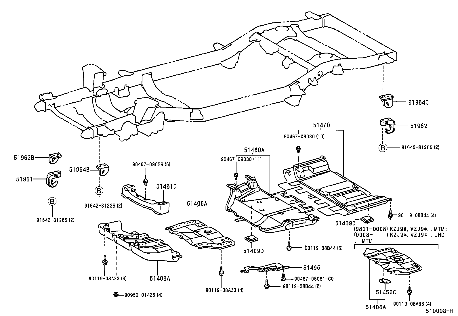 51409-35010 SEAL SUB-ASSY, TRANSMISSION UNDER product image