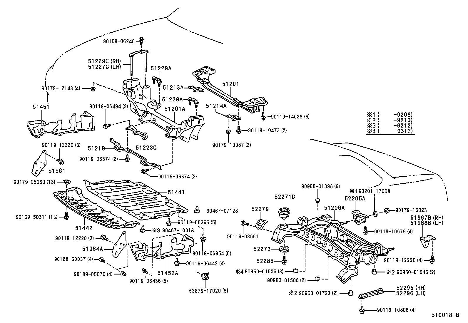 51229-24040 BOLT, SUSPENSION MEMBER SET product image