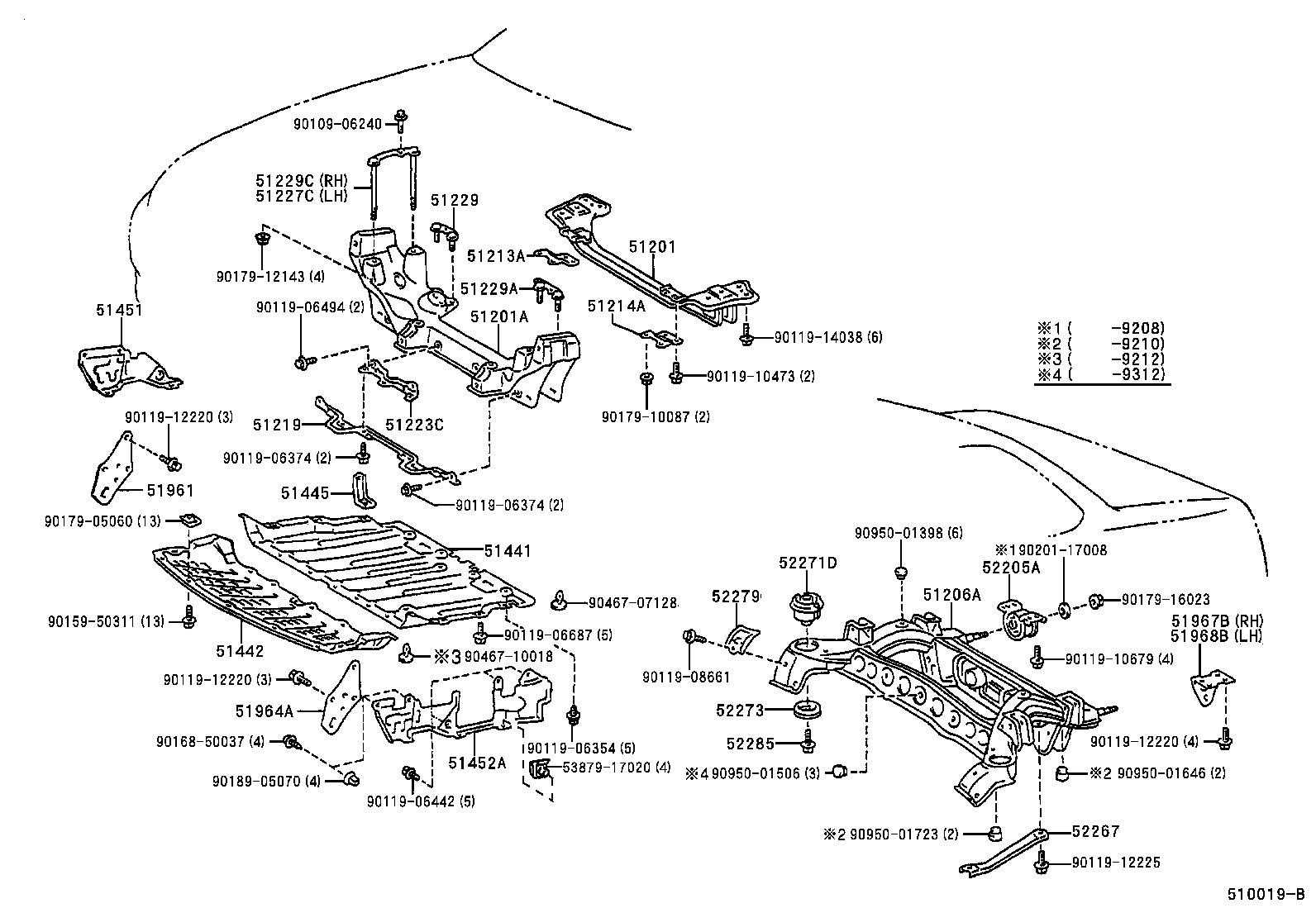 51229-24040 BOLT, SUSPENSION MEMBER SET product image