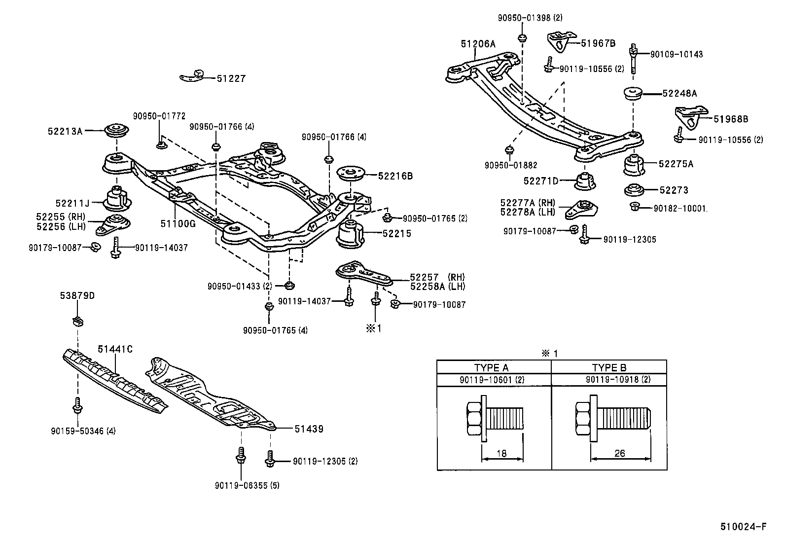 Toyota 51227-41011 WEIGHT, FRONT SUSPENSION MEMBER DAMPER