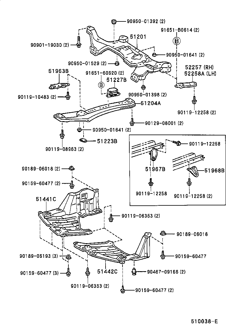 51201-20320 CROSSMEMBER SUB-ASSY, FRONT SUSPENSION product image
