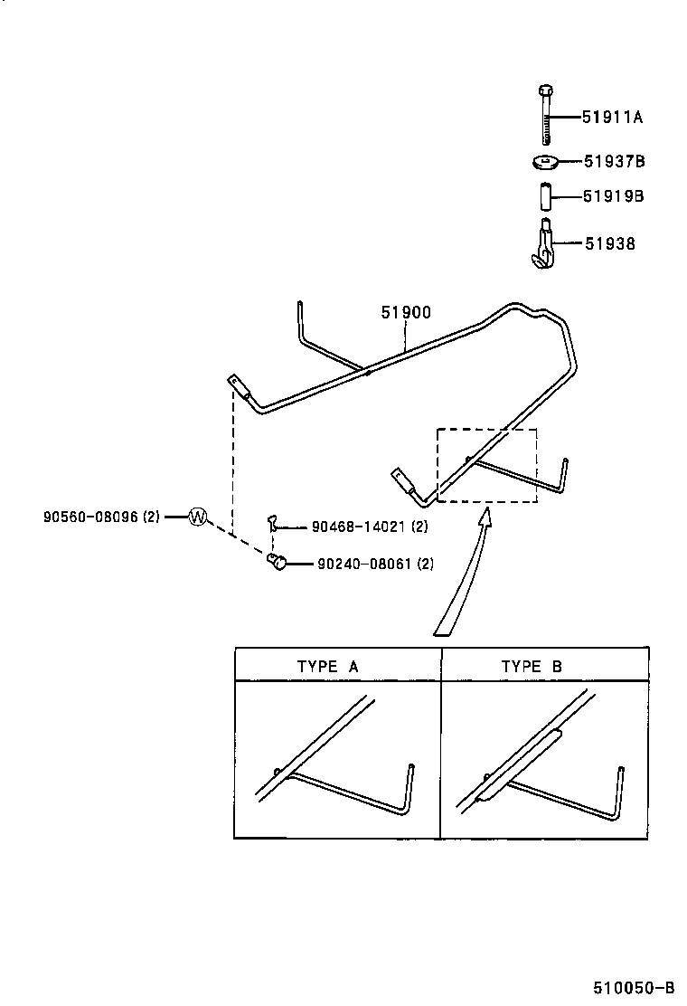 51938-28090 LOCK, SPARE WHEEL CARRIER product image