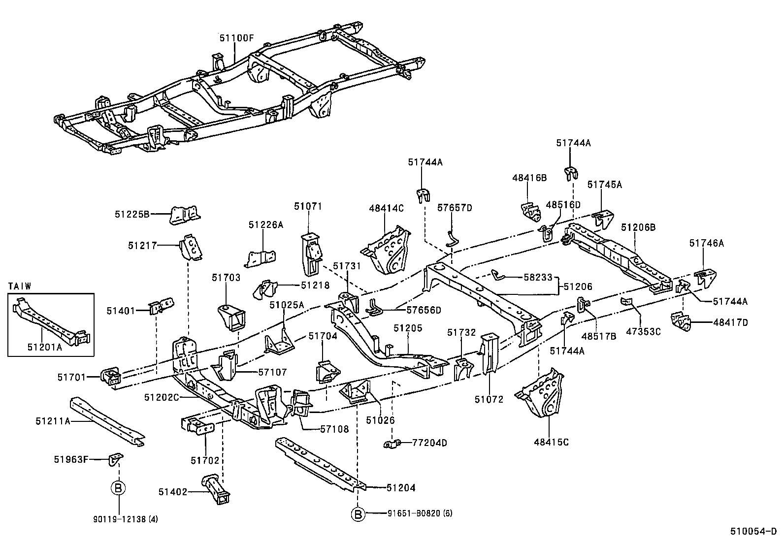 51401-0B010 BRACKET SUB-ASSY, ENGINE FRONT MOUNTING, RH product image