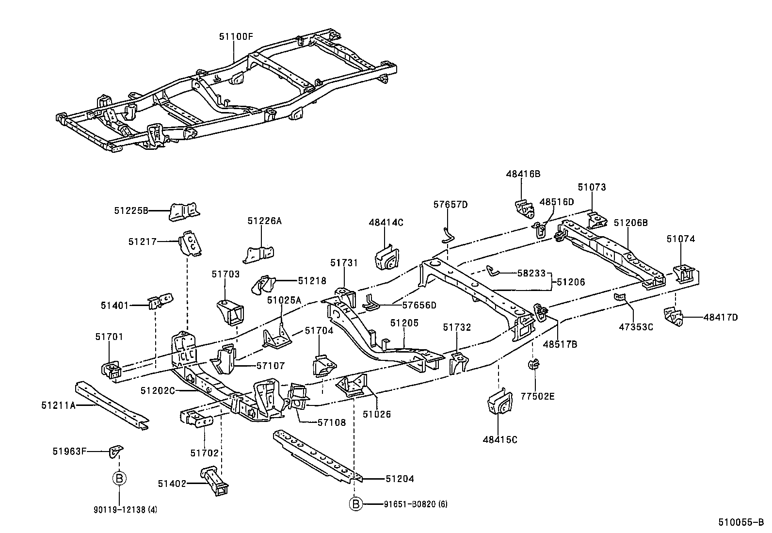 51401-0B010 BRACKET SUB-ASSY, ENGINE FRONT MOUNTING, RH product image