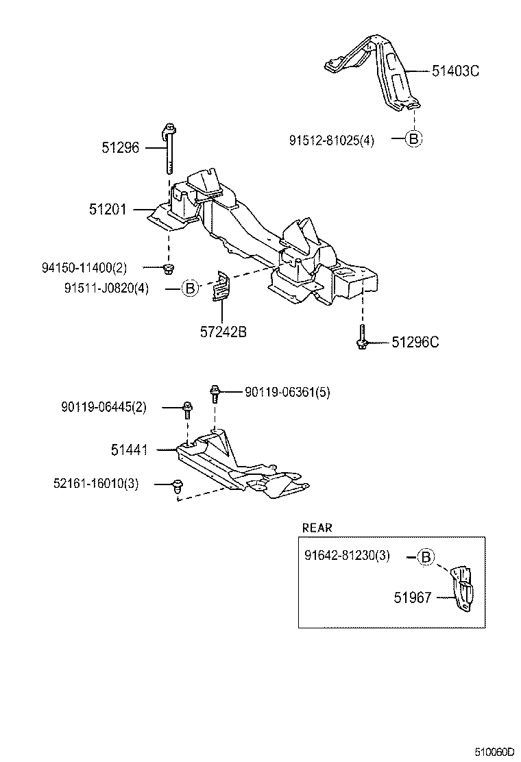 51210-28040 CROSSMEMBER SUB-ASSY, FRONT SUSPENSION product image