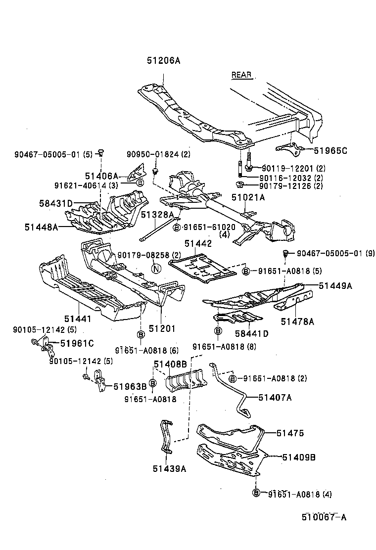 51201-95D05 CROSSMEMBER SUB-ASSY, FRONT SUSPENSION product image