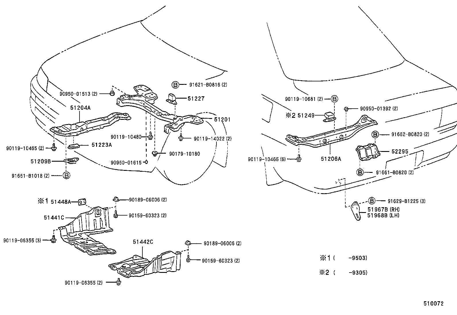 51206-12040 MEMBER SUB-ASSY, REAR SUSPENSION product image